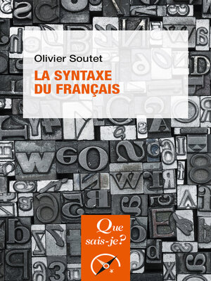 cover image of La Syntaxe du français